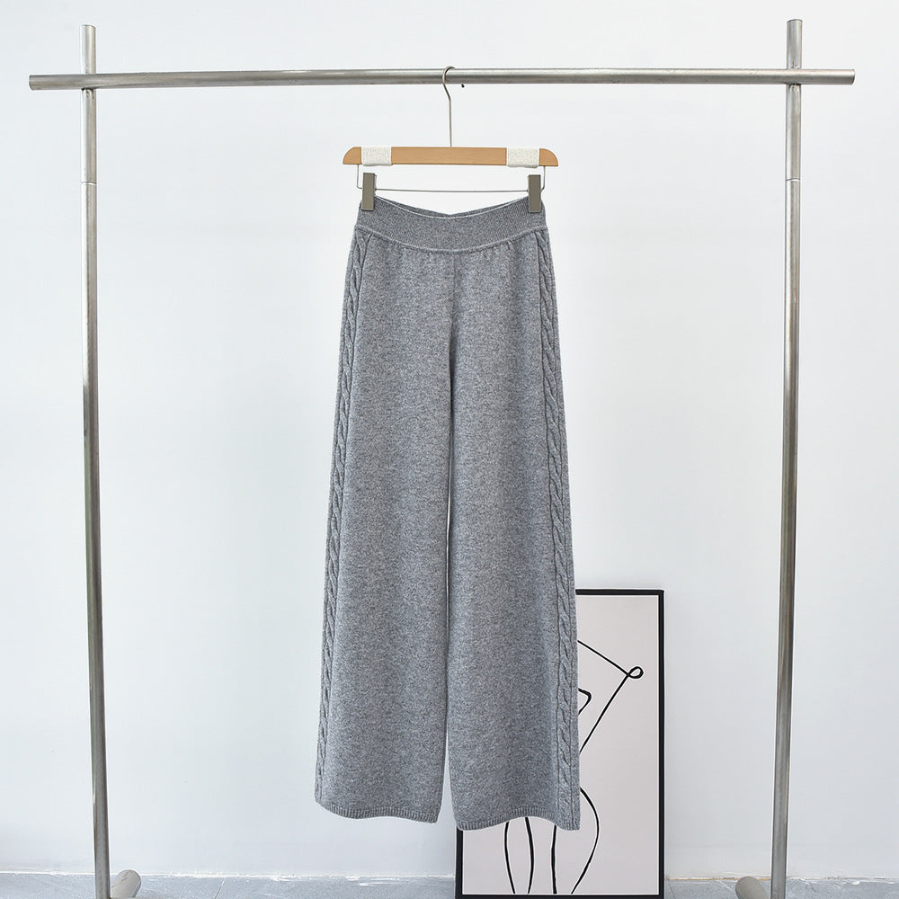 New Luxury: 100% Ordos Cashmere Cable-Knit Jumper, Trousers, Cardigan Set