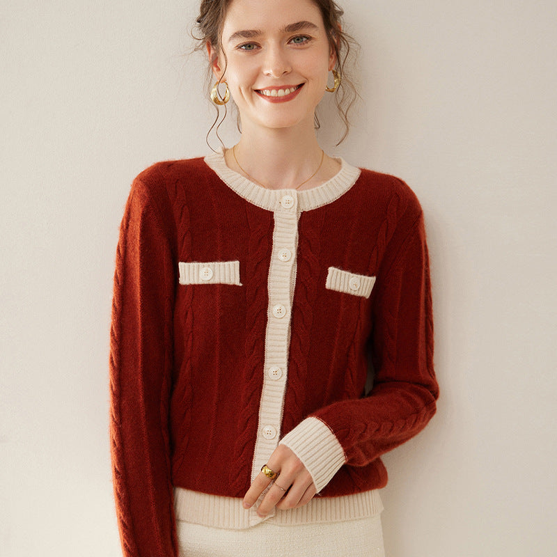Autumn/Winter Classic: 100% Cashmere-Wool Blend Cardigan
