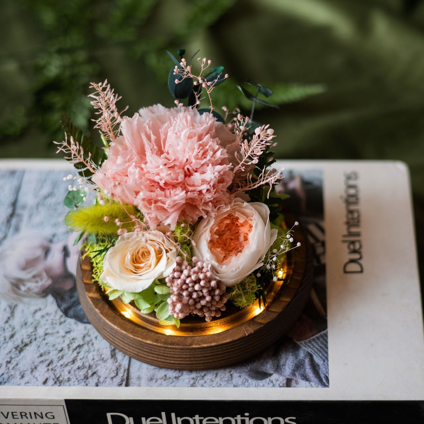100% Handmade Eternal Real Flowers with Soft LED in Exquisite Glass Cover and Gift Box - A Timeless Gift for Life’s Most Cherished Moments