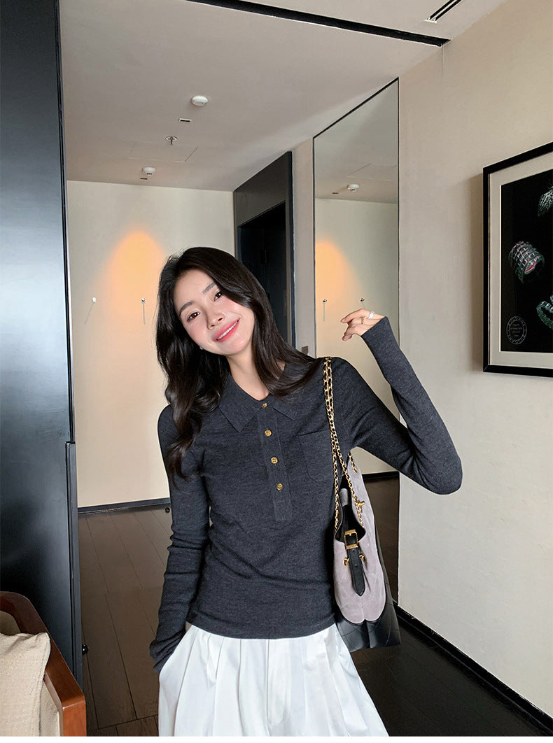 Ultra-fine Merino Wool Polo Collar Sweater