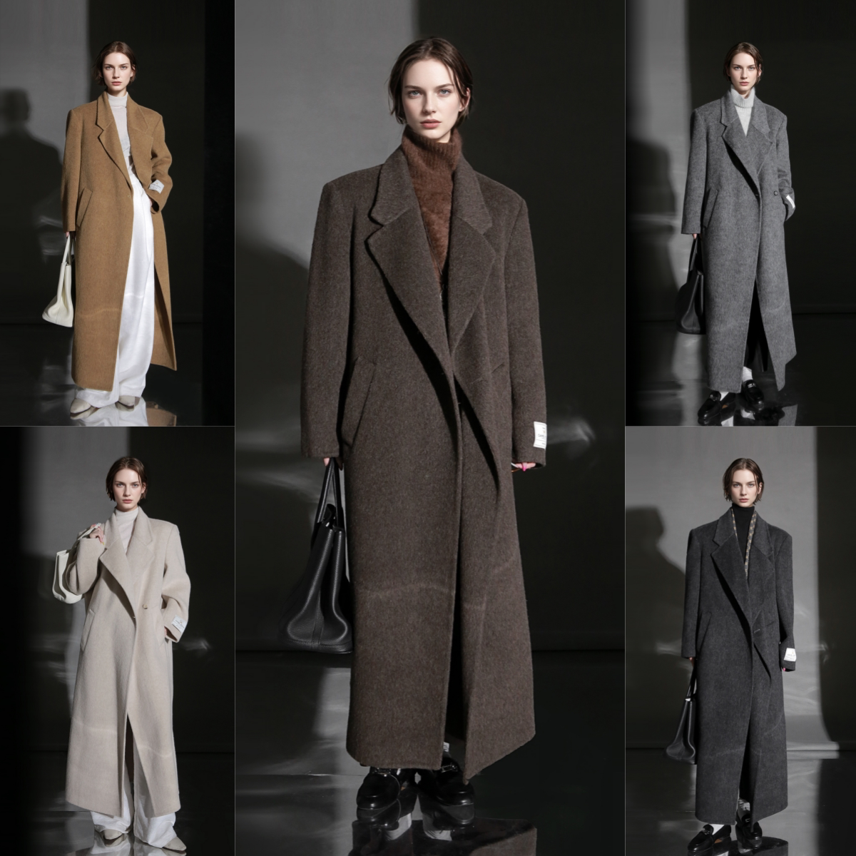 Women's Oversize Minimalist Style Camel-wool Coat