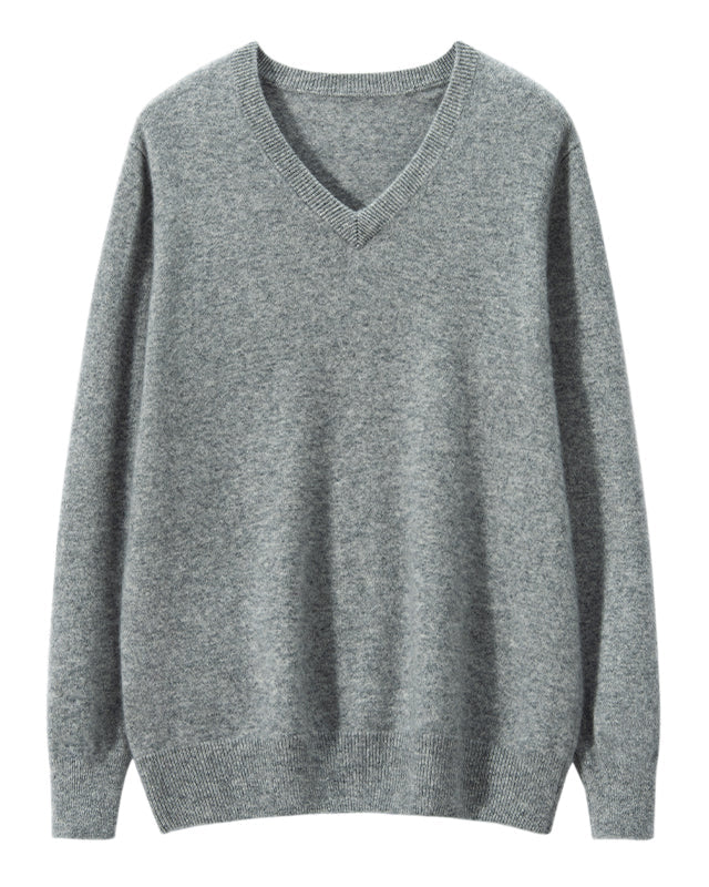 Men's Classic Collection: Ultra-fine 100% Cashmere and Wool Blend V-Neck Jumper (9 colours)