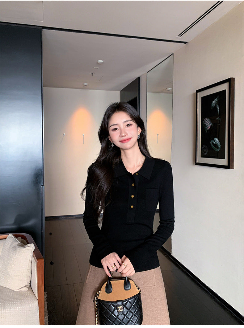 Ultra-fine Merino Wool Polo Collar Sweater