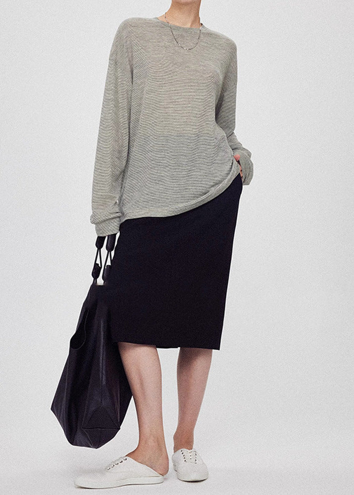 Women's Italian Fine Wool Pencil Midi Skirt