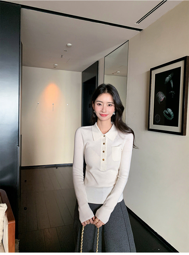 Ultra-fine Merino Wool Polo Collar Sweater