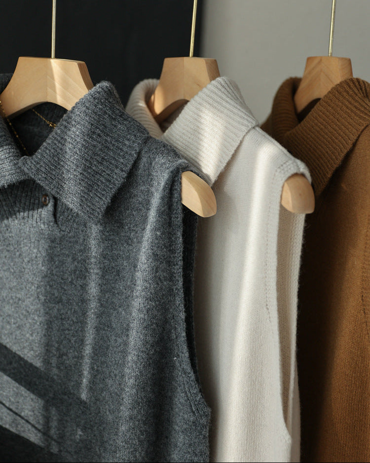 Wool Collar Vest