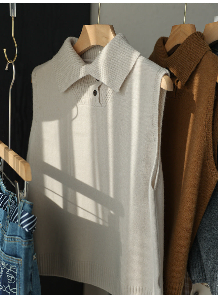 Wool Collar Vest