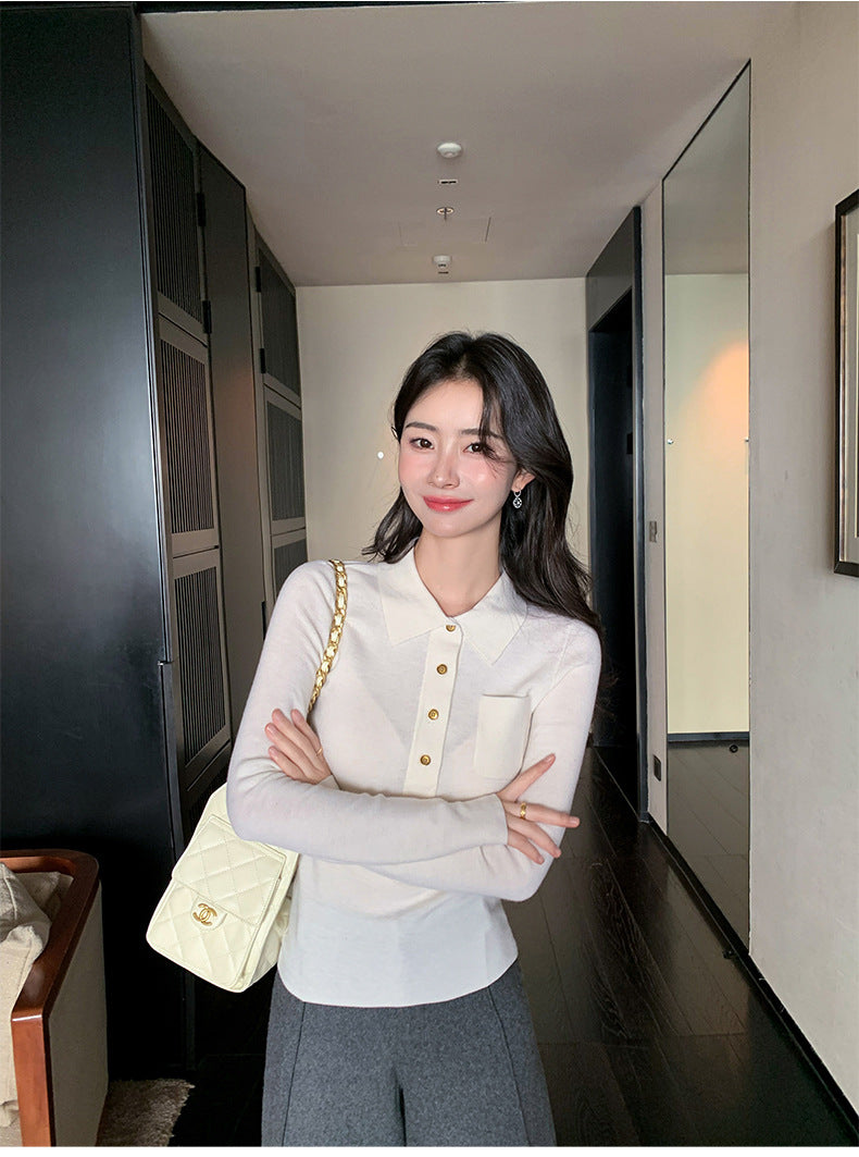 Ultra-fine Merino Wool Polo Collar Sweater