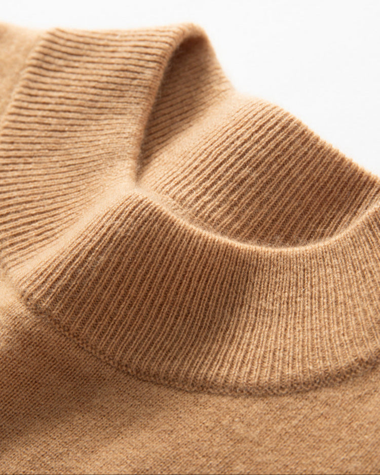 Men's Classic Collection: Ultra-soft 100% Cashmere and Wool Blend Mock Neck Jumper (14 colours)