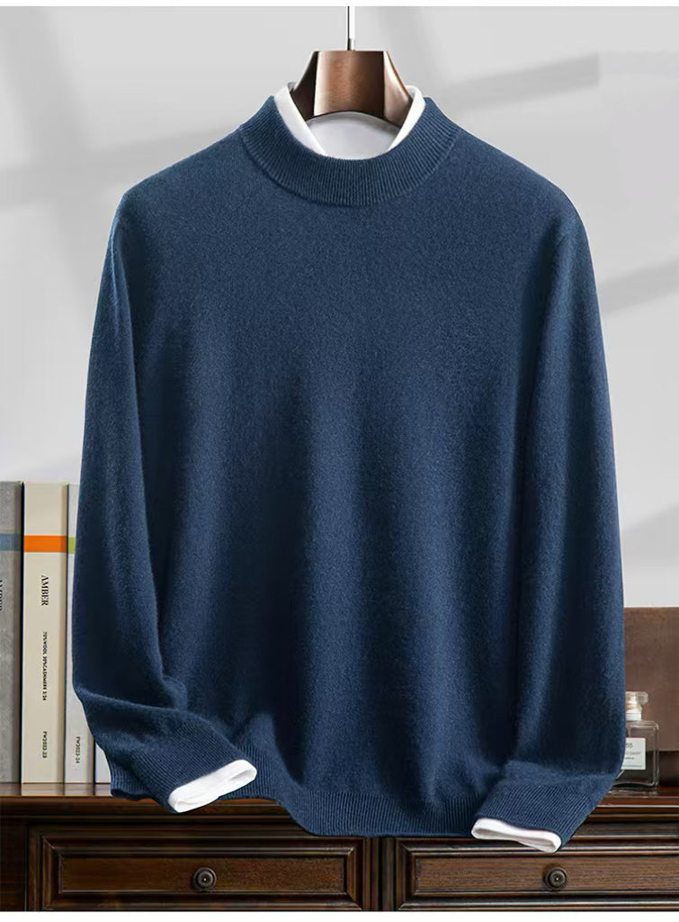 Audrie Men: 100% Cashmere Mock Neck Jumper