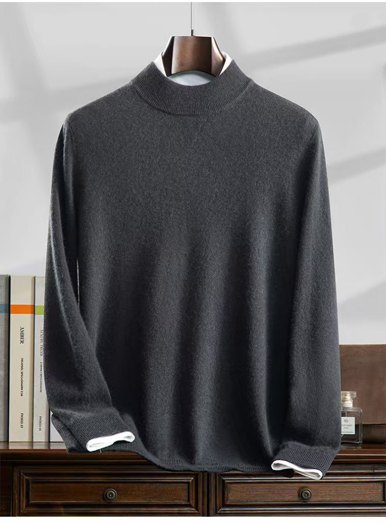 Audrie Men: 100% Cashmere Mock Neck Jumper