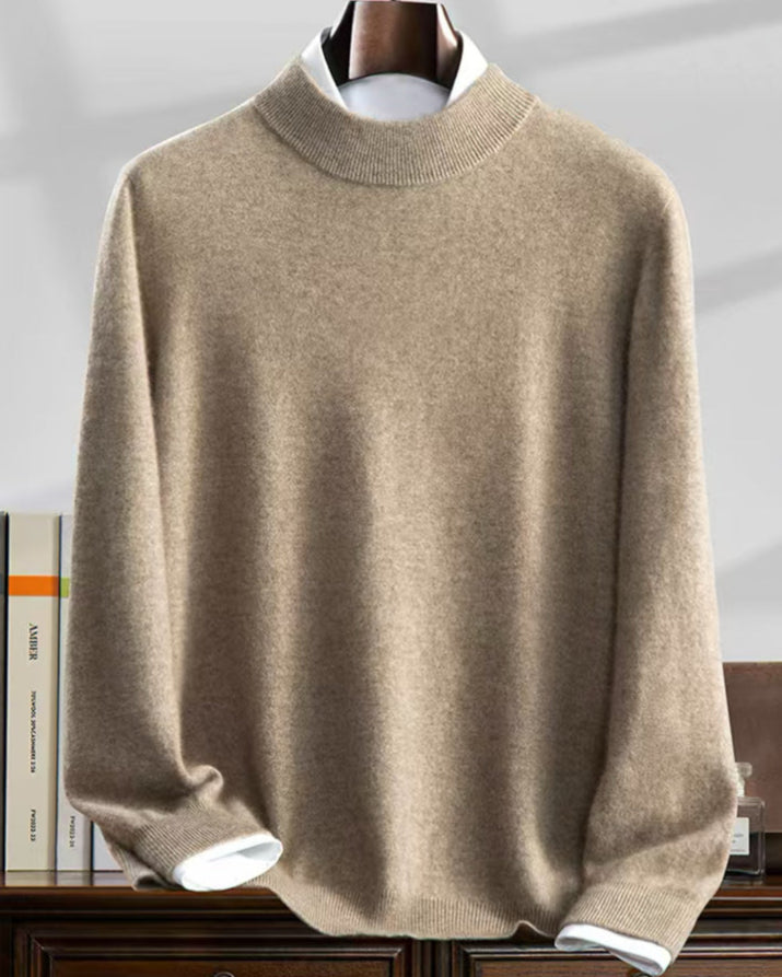 Audrie Men: 100% Cashmere Mock Neck Jumper