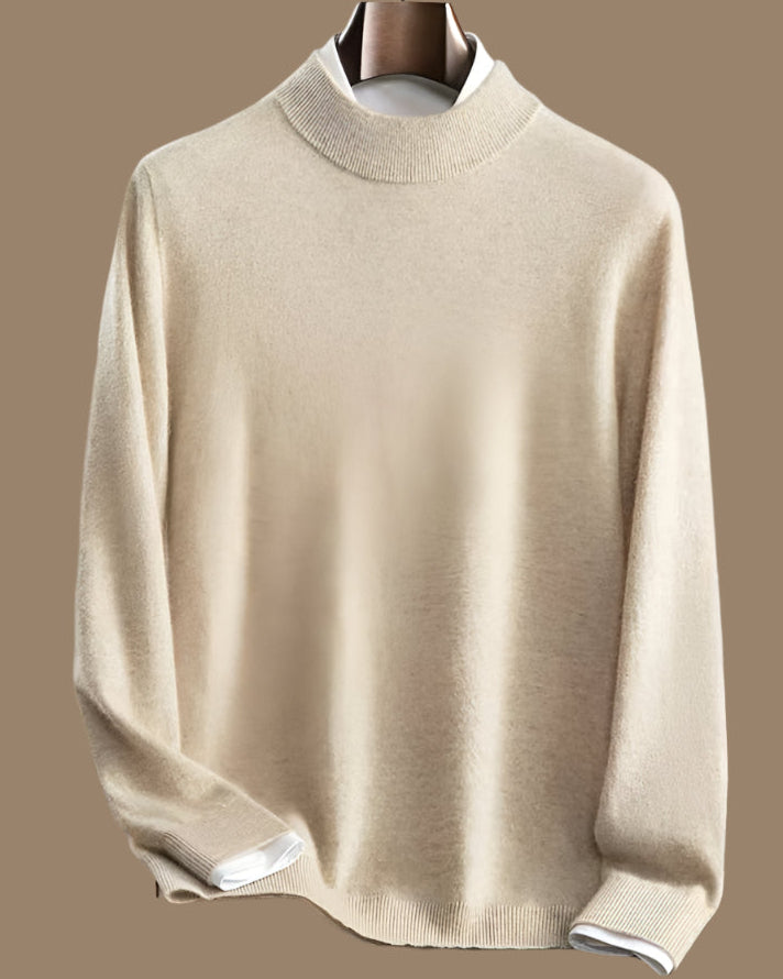 Audrie Men: 100% Cashmere Mock Neck Jumper