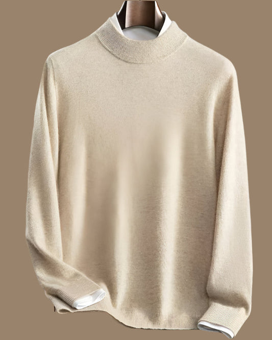 Audrie Men: 100% Cashmere Mock Neck Jumper