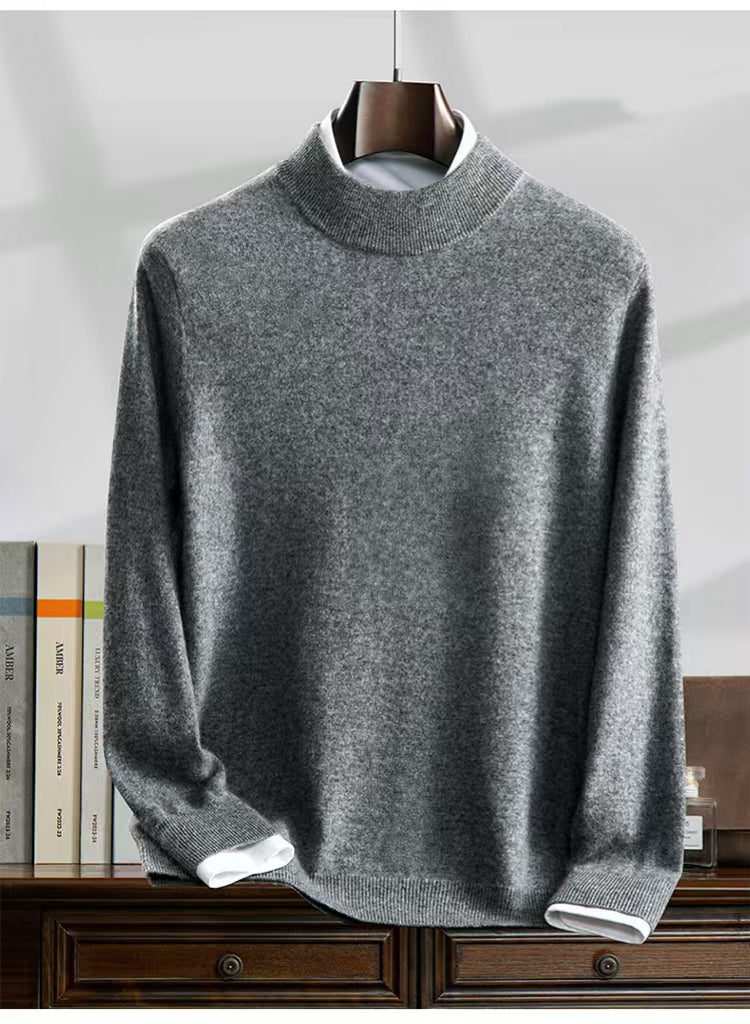 Audrie Men: 100% Cashmere Mock Neck Jumper