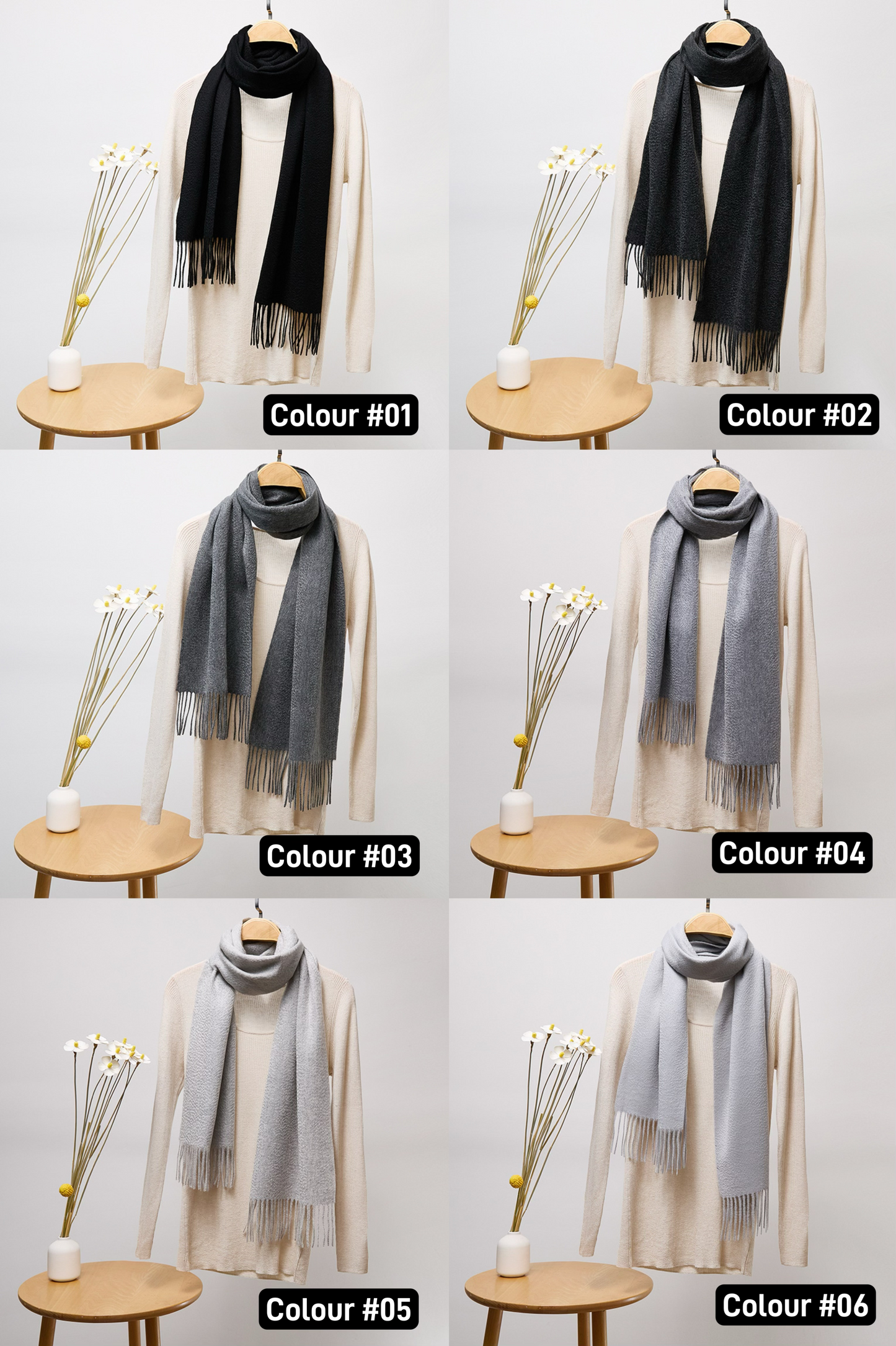 Audrie: 100% Cashmere Luxury Scarf - 42 Colour Options