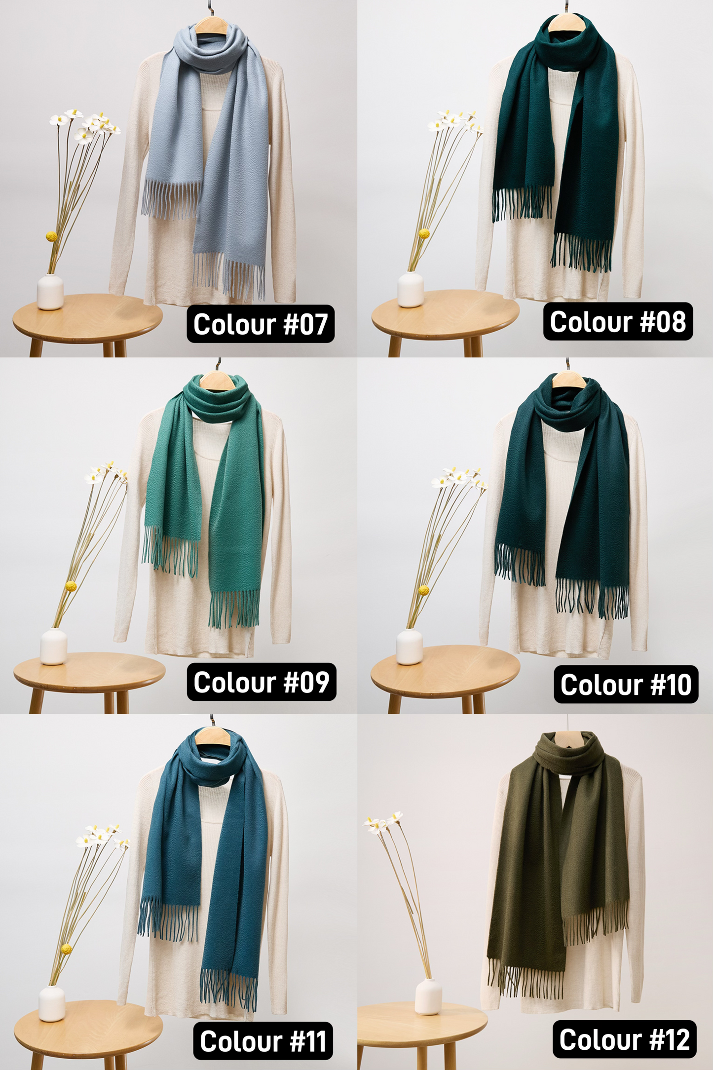 Audrie: 100% Cashmere Luxury Scarf - 42 Colour Options