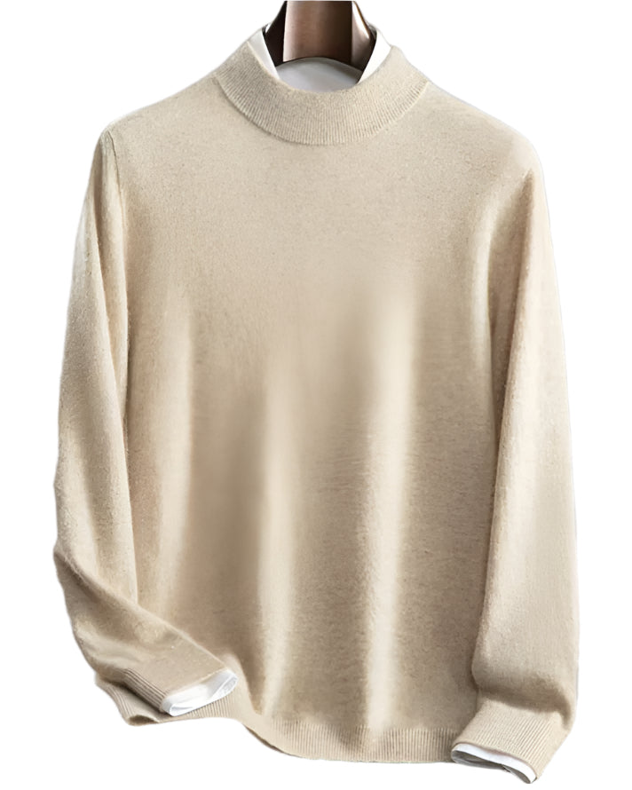 Men's Classic Collection: Ultra-soft 100% Cashmere Mock Neck Jumper
