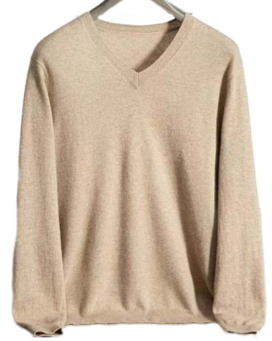 Men's Classic Collection: Ultra-soft 100% Cashmere V Neck Jumper (5 colours)