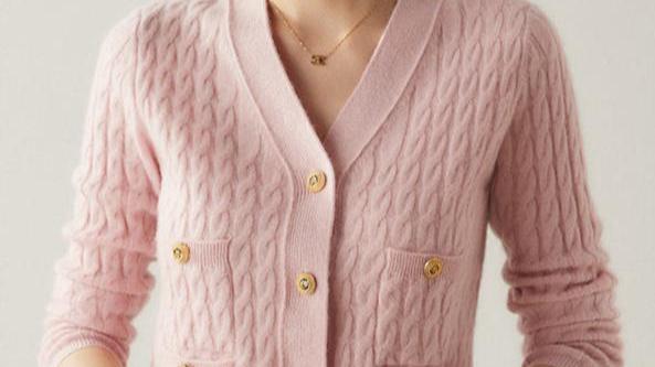 Audrie Women: 100% Baby Cashmere-Wool Blend Cable-knitted Cardigan