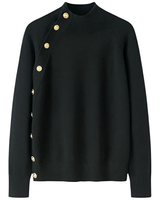 Audrie Women: 100% Cashmere Golden Button Jumper