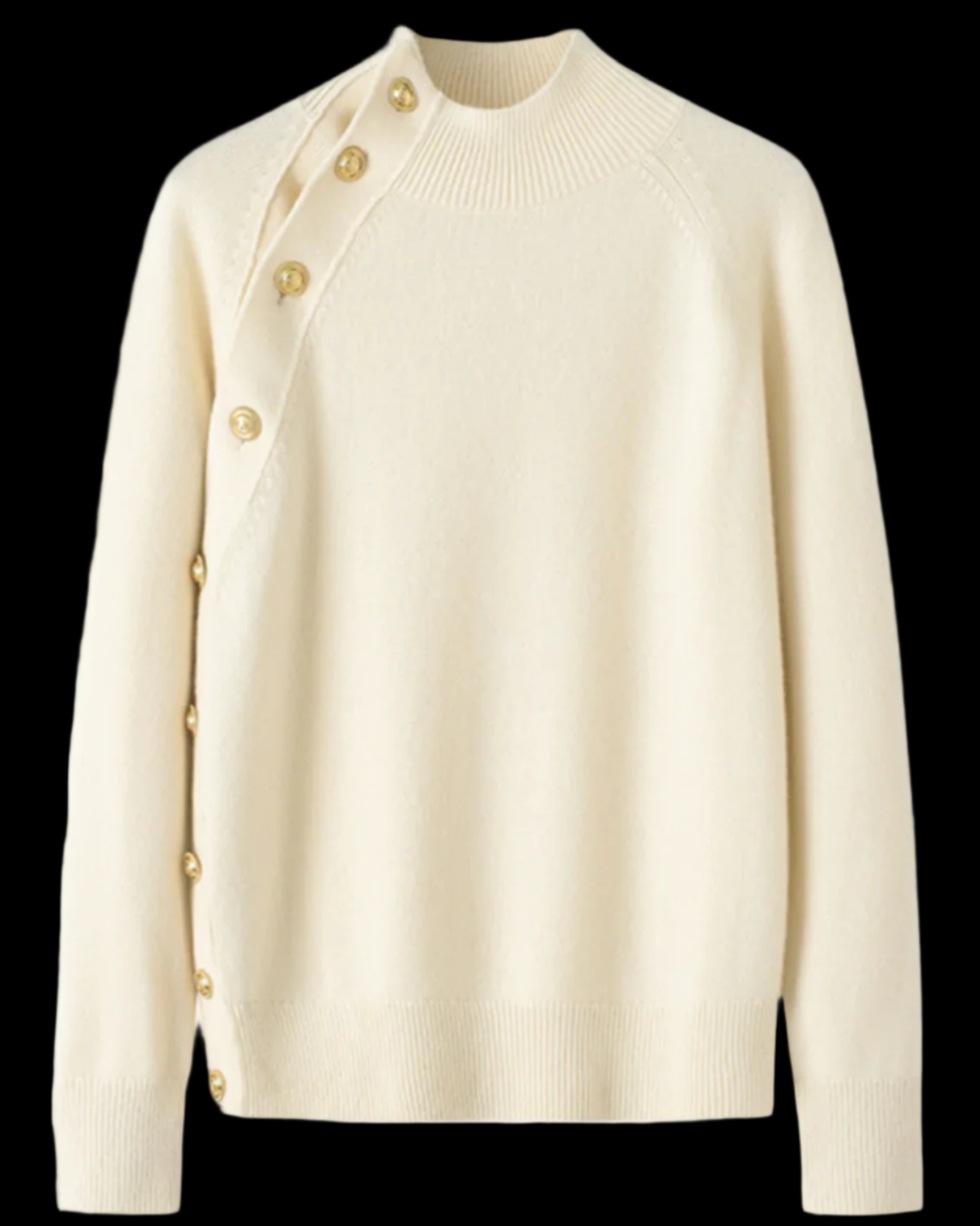 Audrie Women: 100% Cashmere Golden Button Jumper