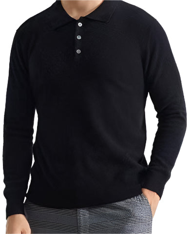 Audrie Men: 100% Cashmere Polo Jumper