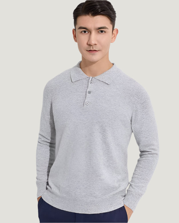 Audrie Men: 100% Cashmere Polo Jumper