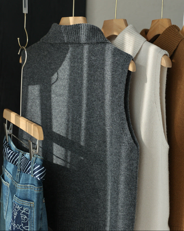 Wool Collar Vest