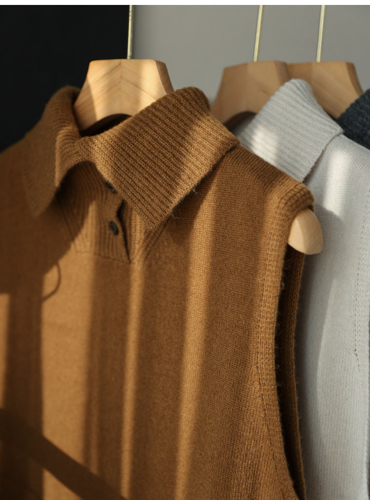 Wool Collar Vest