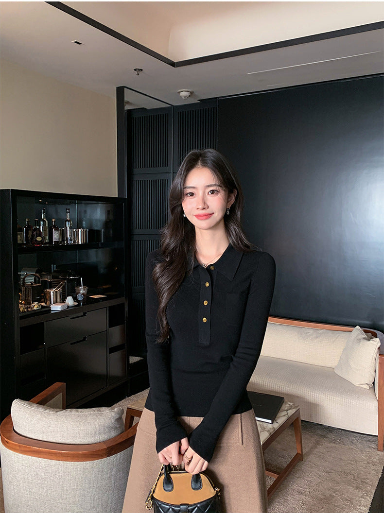 Ultra-fine Merino Wool Polo Collar Sweater