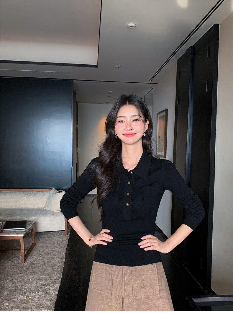 Ultra-fine Merino Wool Polo Collar Sweater