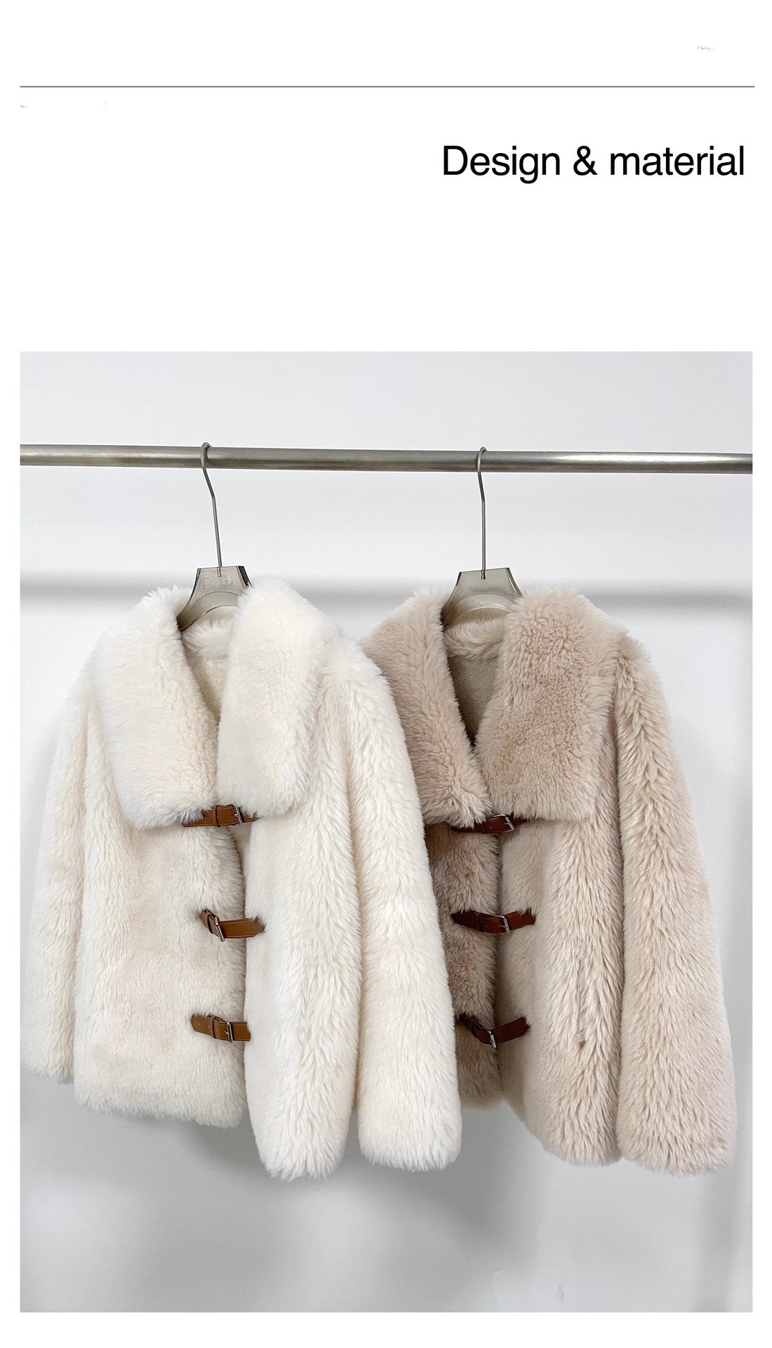 Audrie Women: Faux Fur Coat Integrated with 100% Wool