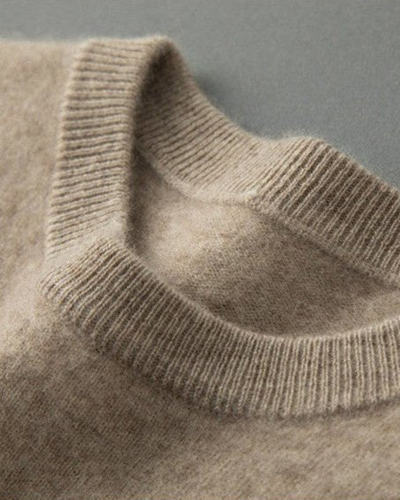 Audrie Men: 100% Cashmere-Wool Blend Crew Neck Jumper