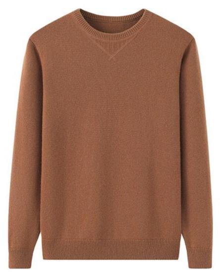 Audrie Men: Deluxe 100% Cashmere Thick Crew Neck Jumper