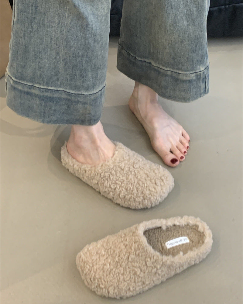 Audrie Home: 100% Lamb Wool Women Slippers to Keep Feet Warm