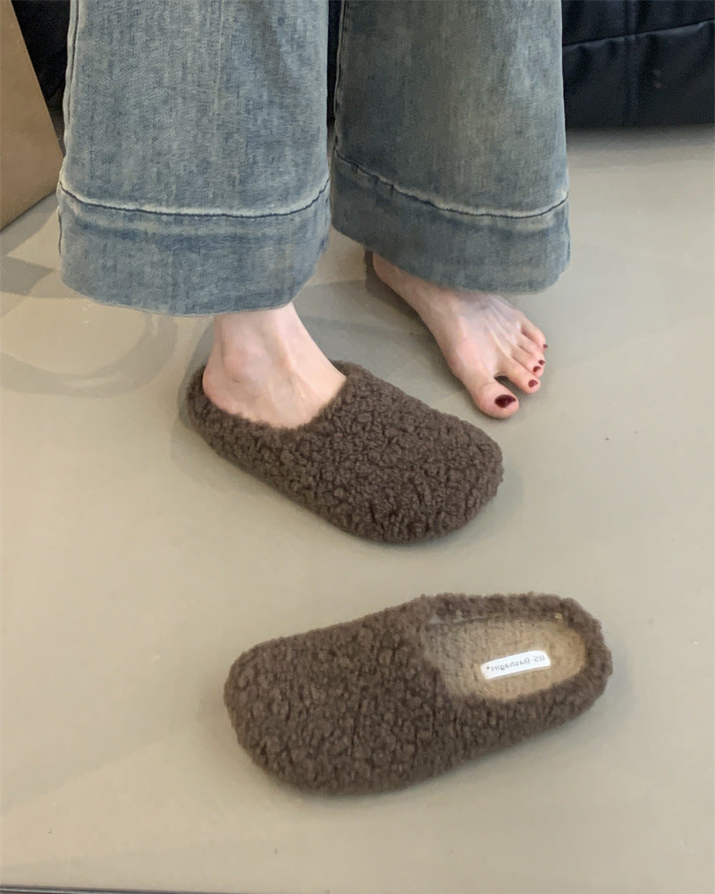 Audrie Home: 100% Lamb Wool Women Slippers to Keep Feet Warm