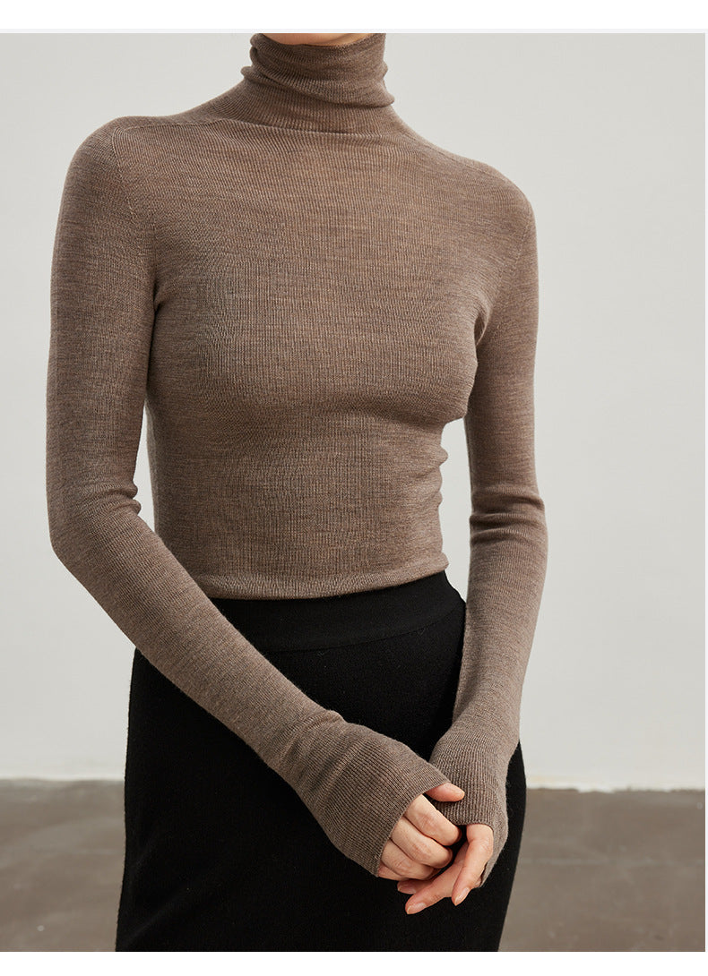 Audrie Women: 2025 Spring 100% Ultra-fine Merino Timeless Turtleneck Jumper