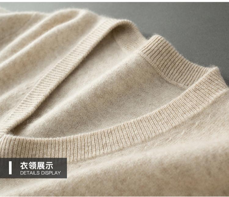 Audrie Men: 100% Cashmere-Wool Blend V-Neck Jumper