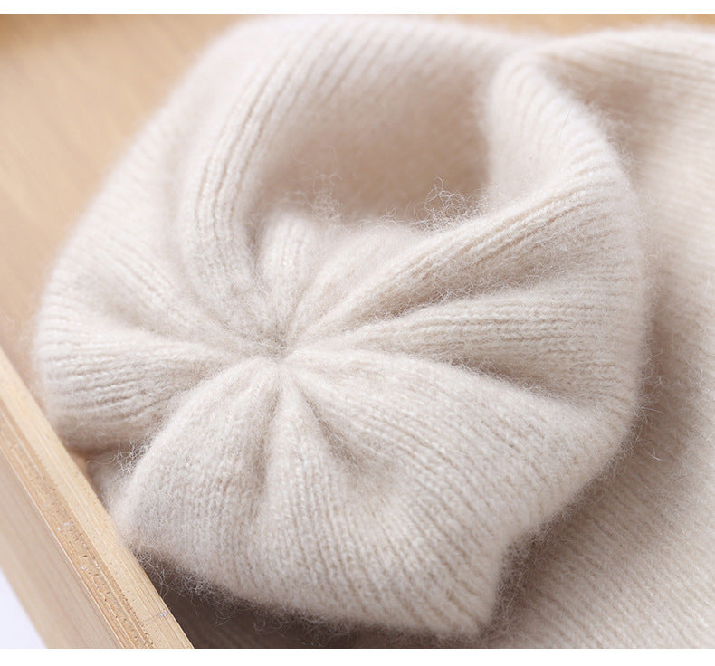 Audrie: 100% Cashmere Double-layer Beanie Hat - Unisex