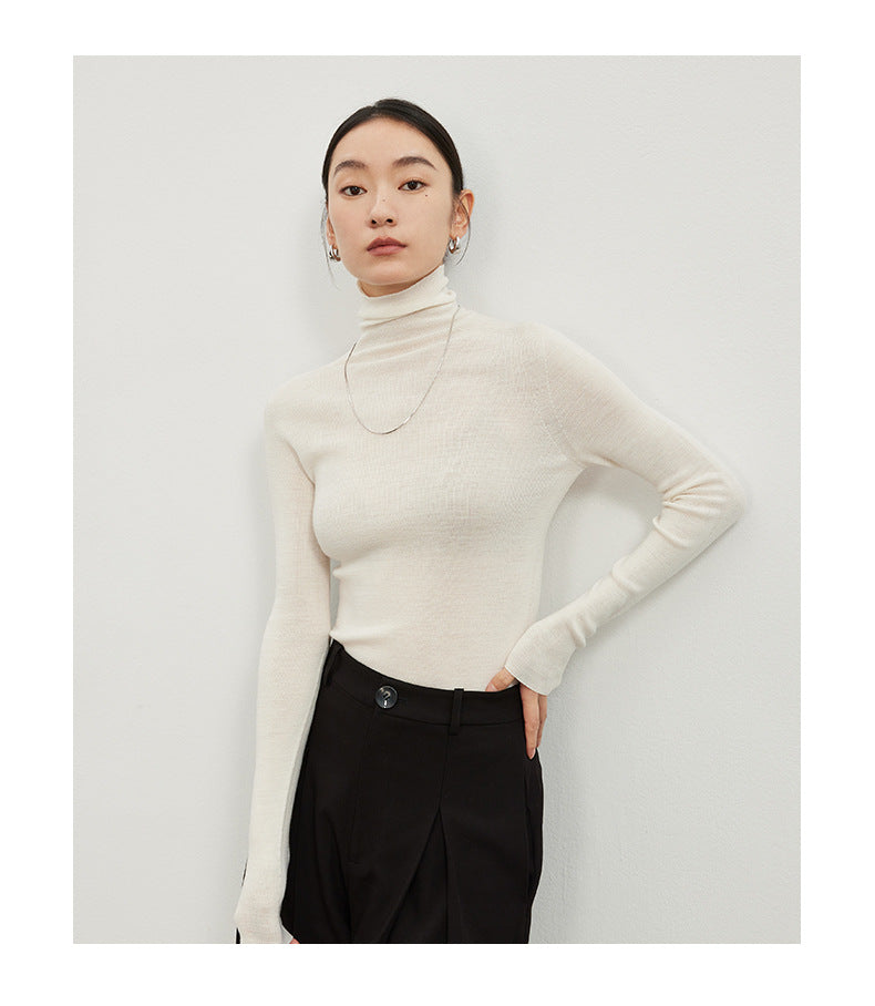 Audrie Women: 2025 Spring 100% Ultra-fine Merino Timeless Turtleneck Jumper