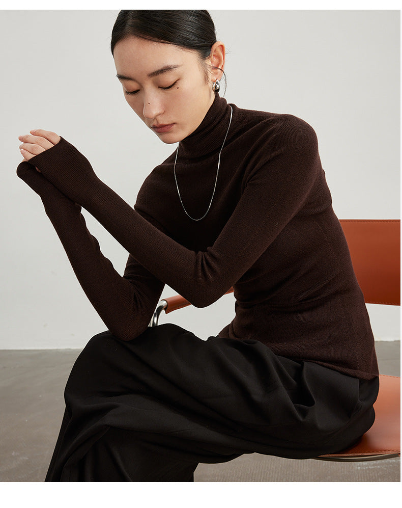 Audrie Women: 2025 Spring 100% Ultra-fine Merino Timeless Turtleneck Jumper