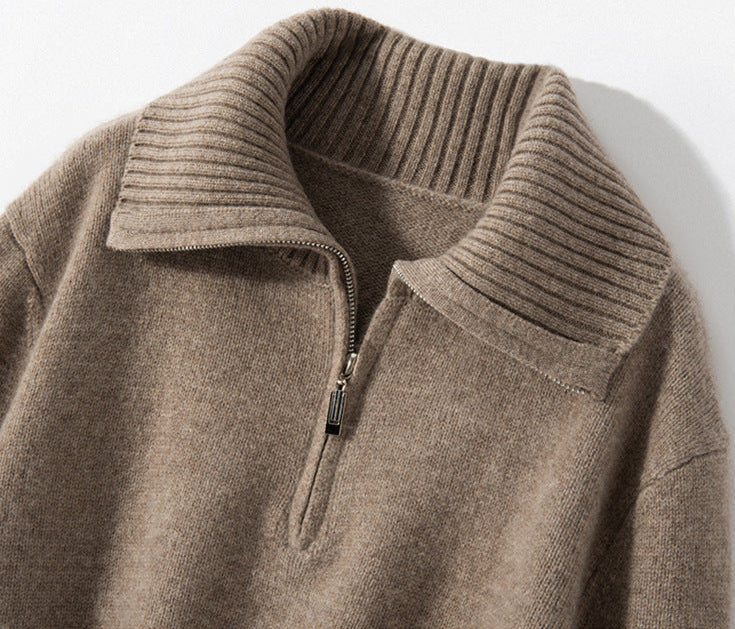 Audrie Women: Winter/Autumn 100% Cashmere-Wool Blend Quarter Zip Jumper