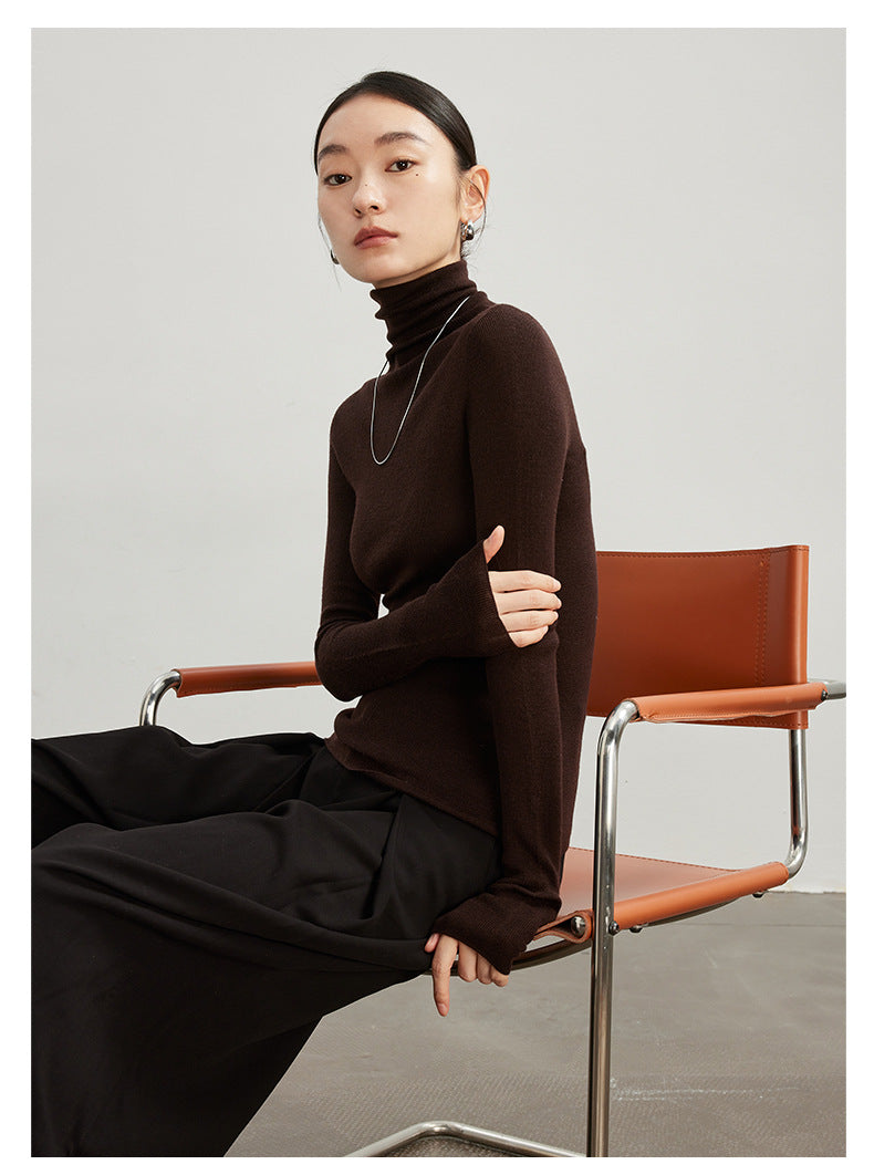 Audrie Women: 2025 Spring 100% Ultra-fine Merino Timeless Turtleneck Jumper