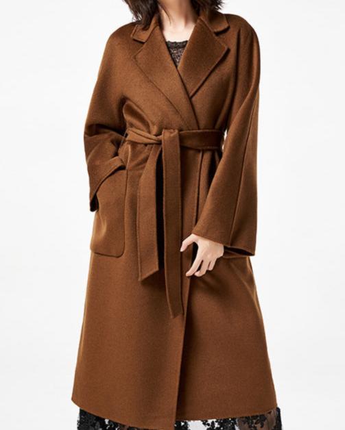 max mara labbro tobacco | Woman - Double-breasted suede jacket - The 101801 coat was first designed by Anne Belted Coat Max Mara Fire