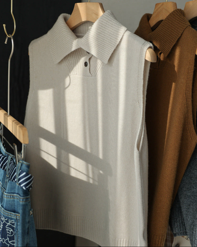 Wool Collar Vest