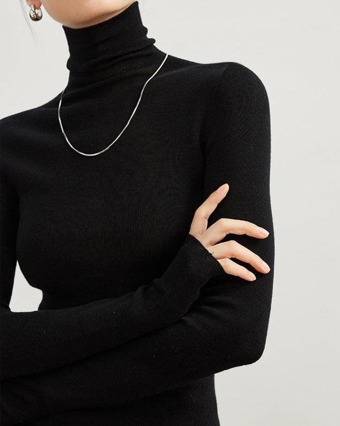 Audrie Women: 2025 Spring 100% Ultra-fine Merino Timeless Turtleneck Jumper