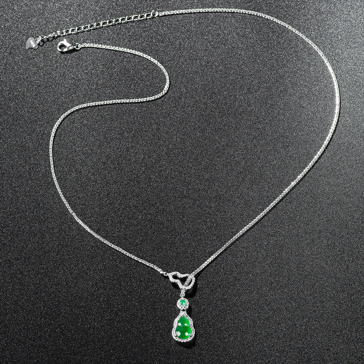 Audrie Fine Jewellery: Signature Lucky Gourd Hulu, Crafted from Authentic Natural Grade A Jade and Sterling Silver