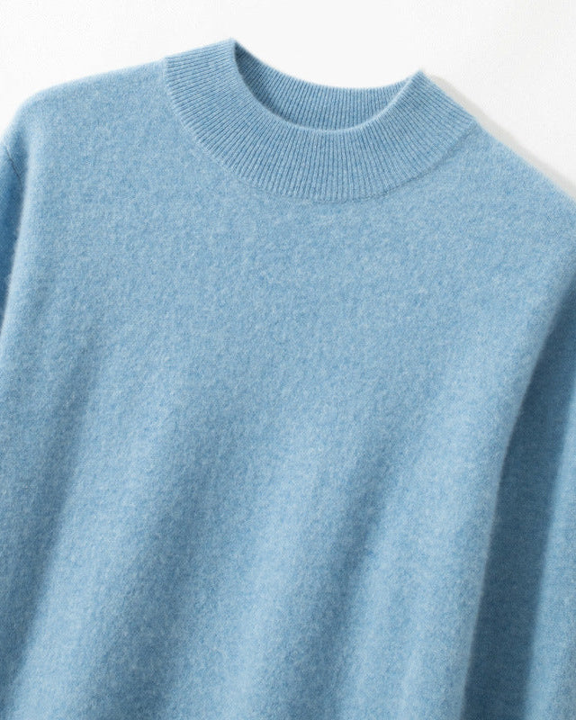 Audrie Men: 100% Cashmere-Wool Blend Mock Neck Jumper