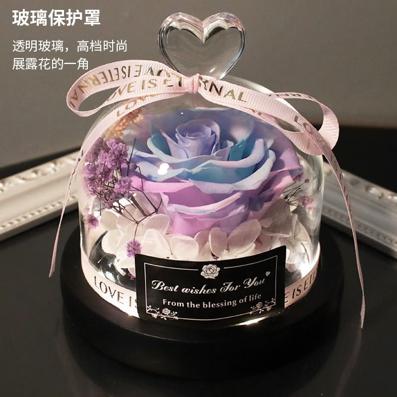 Eternal Rose in Glass Dome Gift Box Made of Fresh Real Rose (Customised Services Provided)